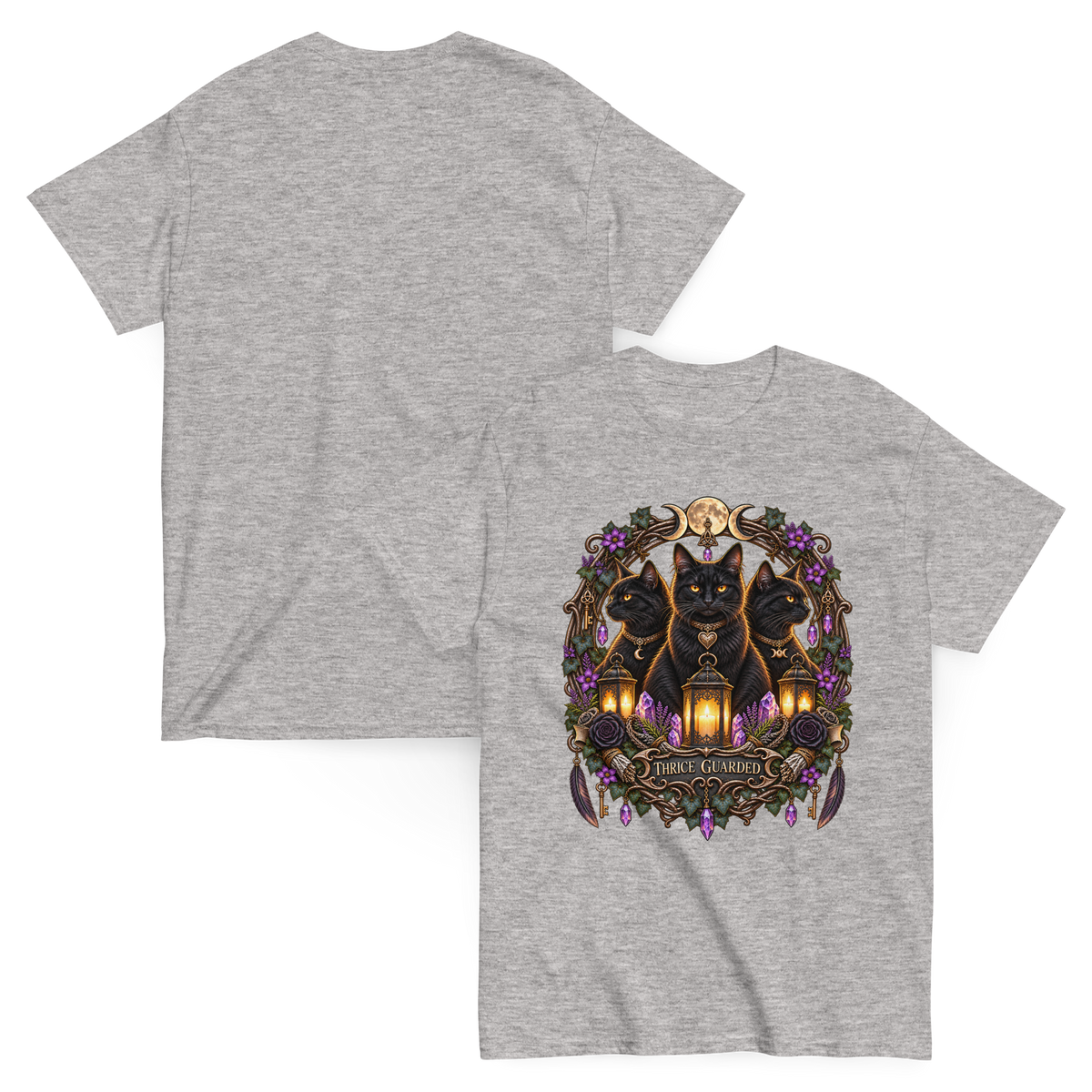 Gothic Guardians Shirts | Gargoyles & Witch Familiar Cats
