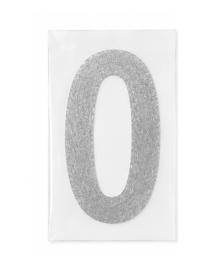 Silver Glitter 8" Iron-On Number