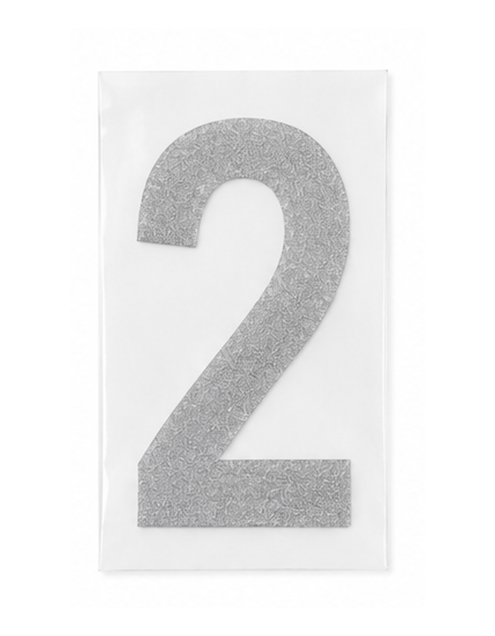 Silver Glitter 8" Iron-On Number