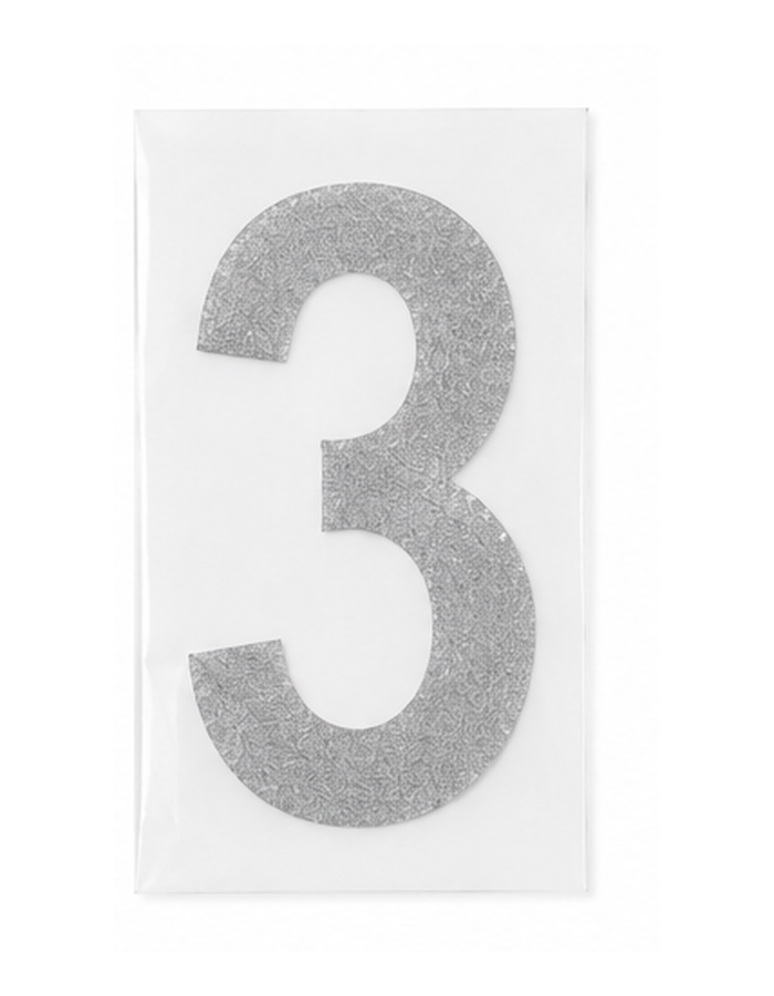 Silver Glitter 8" Iron-On Number
