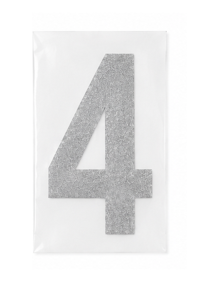 Silver Glitter 8" Iron-On Number