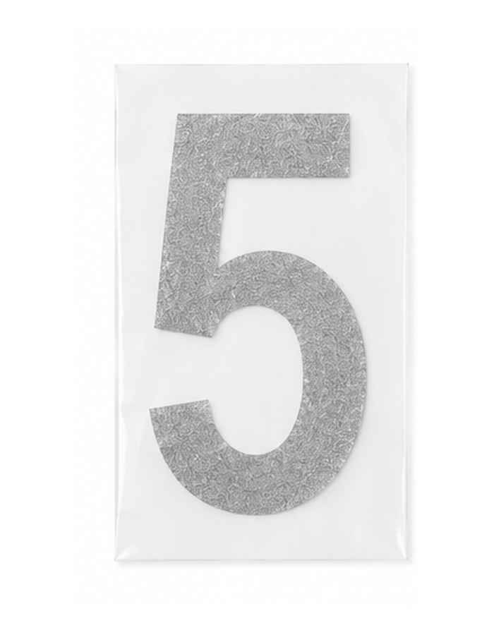 Silver Glitter 8" Iron-On Number