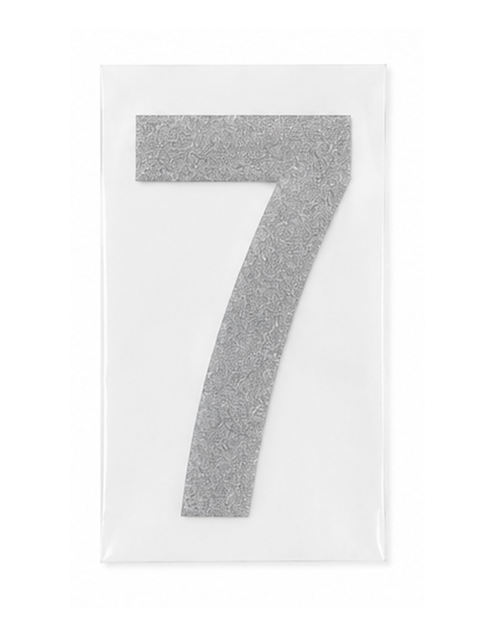 Silver Glitter 8" Iron-On Number