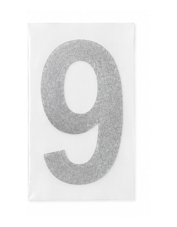 Silver Glitter 8" Iron-On Number